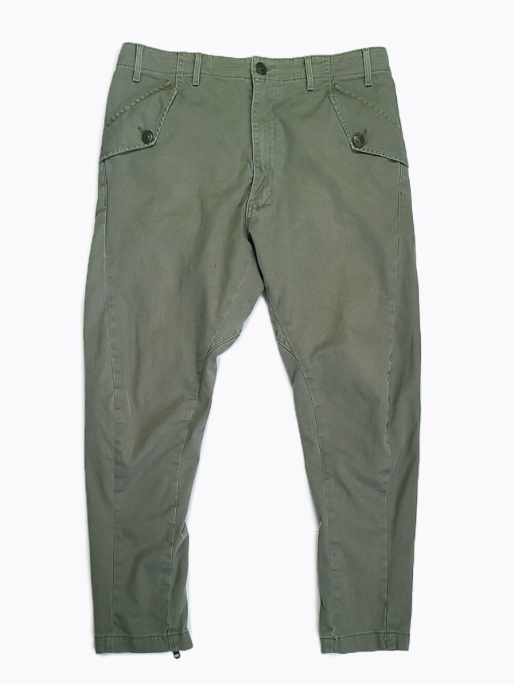 True Religion Drop Crotch Joggers Ankle Zip Tapered Sweatpants Men 33